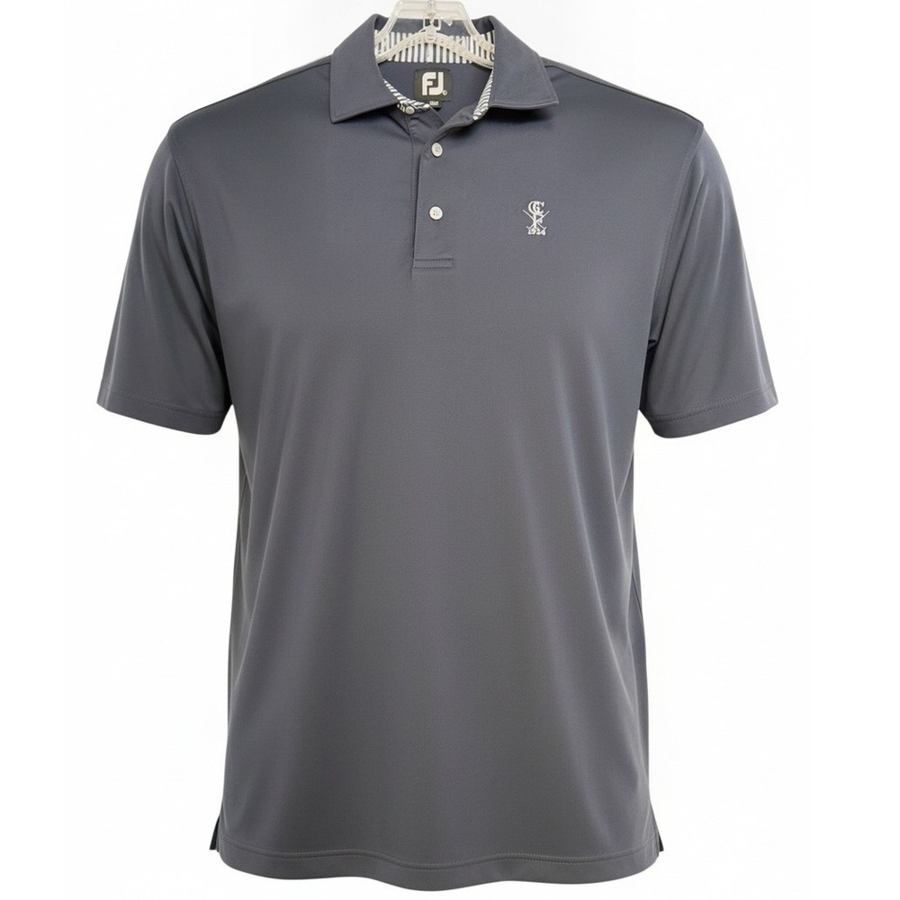 FootJoy GCF 1924 Men's Large Golf Polo Shirt Gray Short Sleeve FJ Logo (N29)